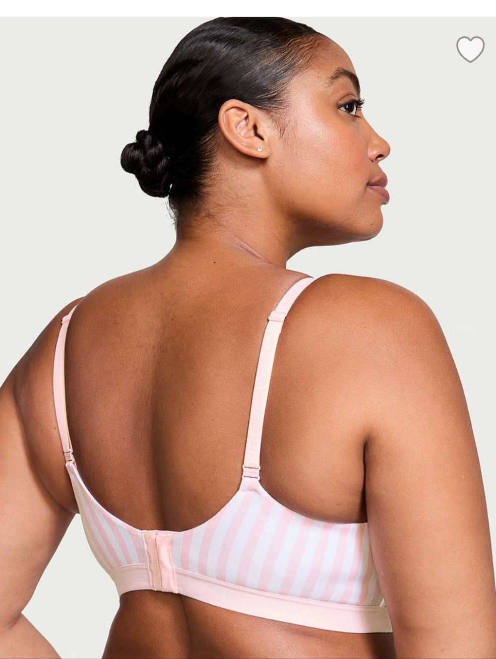 Victoria's Secret Pink and White Striped Scoop Wireless Bra 36D - Picture 4 of 4
